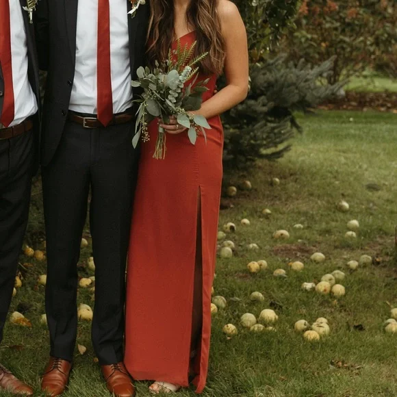 Azazie Manila Terracotta Dress Size 4 - Picture 4 of 4